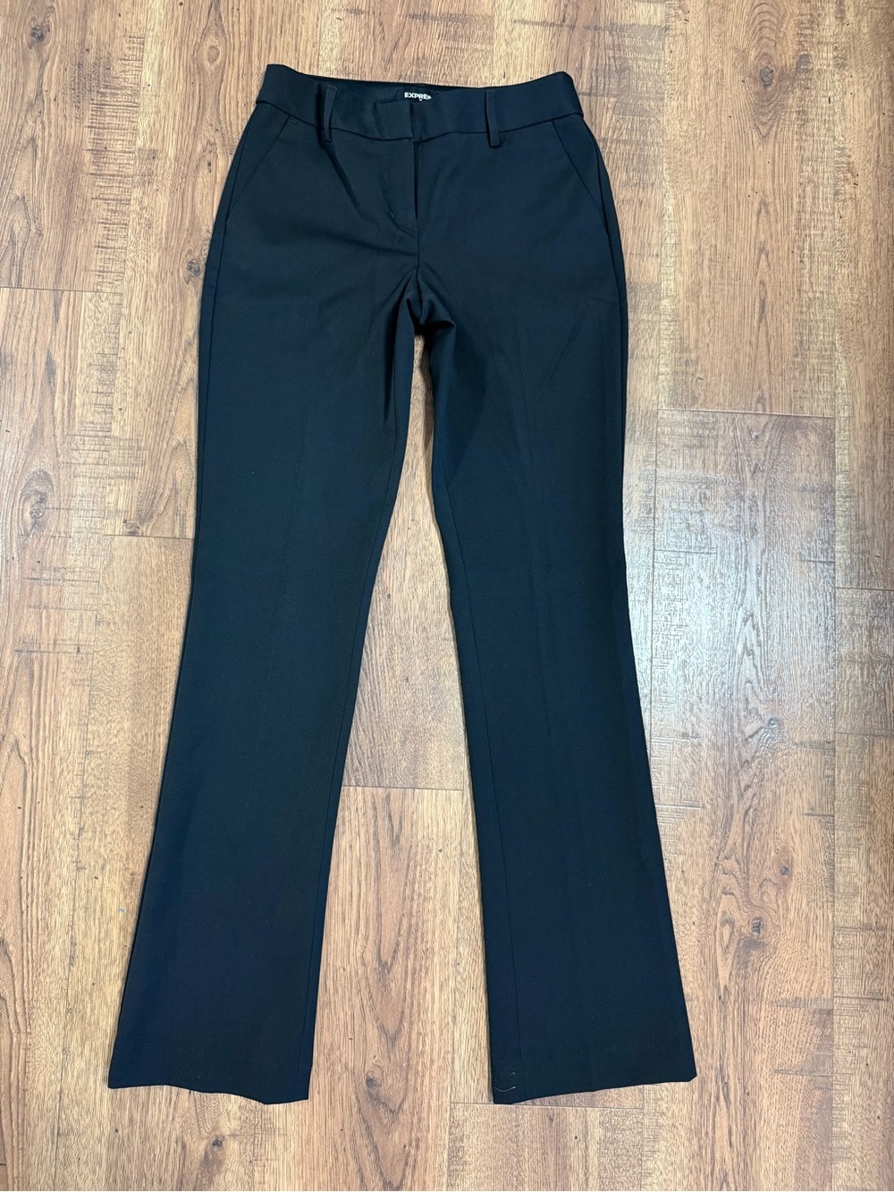 EXPRESS Women’s Black Bootcut Dress Pants Mid Rise Stretch Twill 30" Inseam 2R